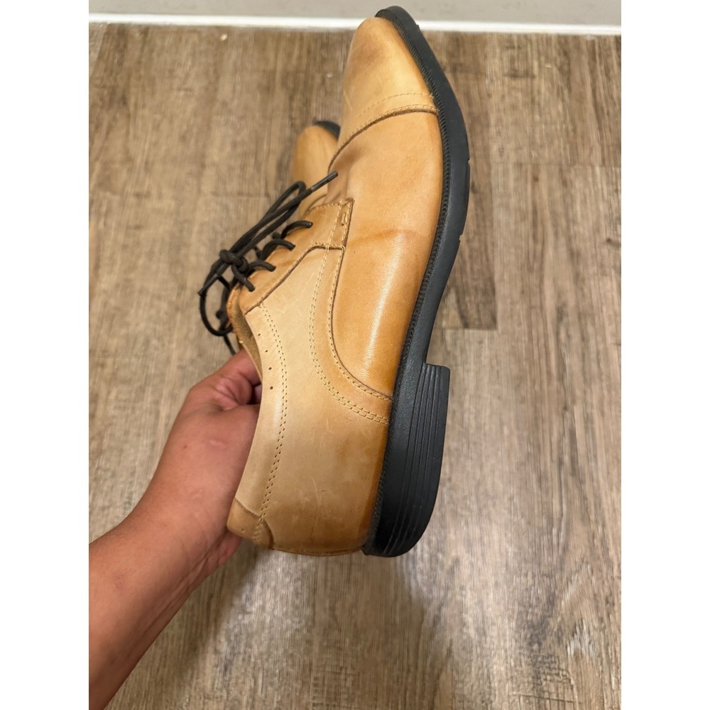 Nunn Bush Mens 10.5M Kore Comfort Gel Tan Leather Cap Toe Oxford Shoes 84724-221